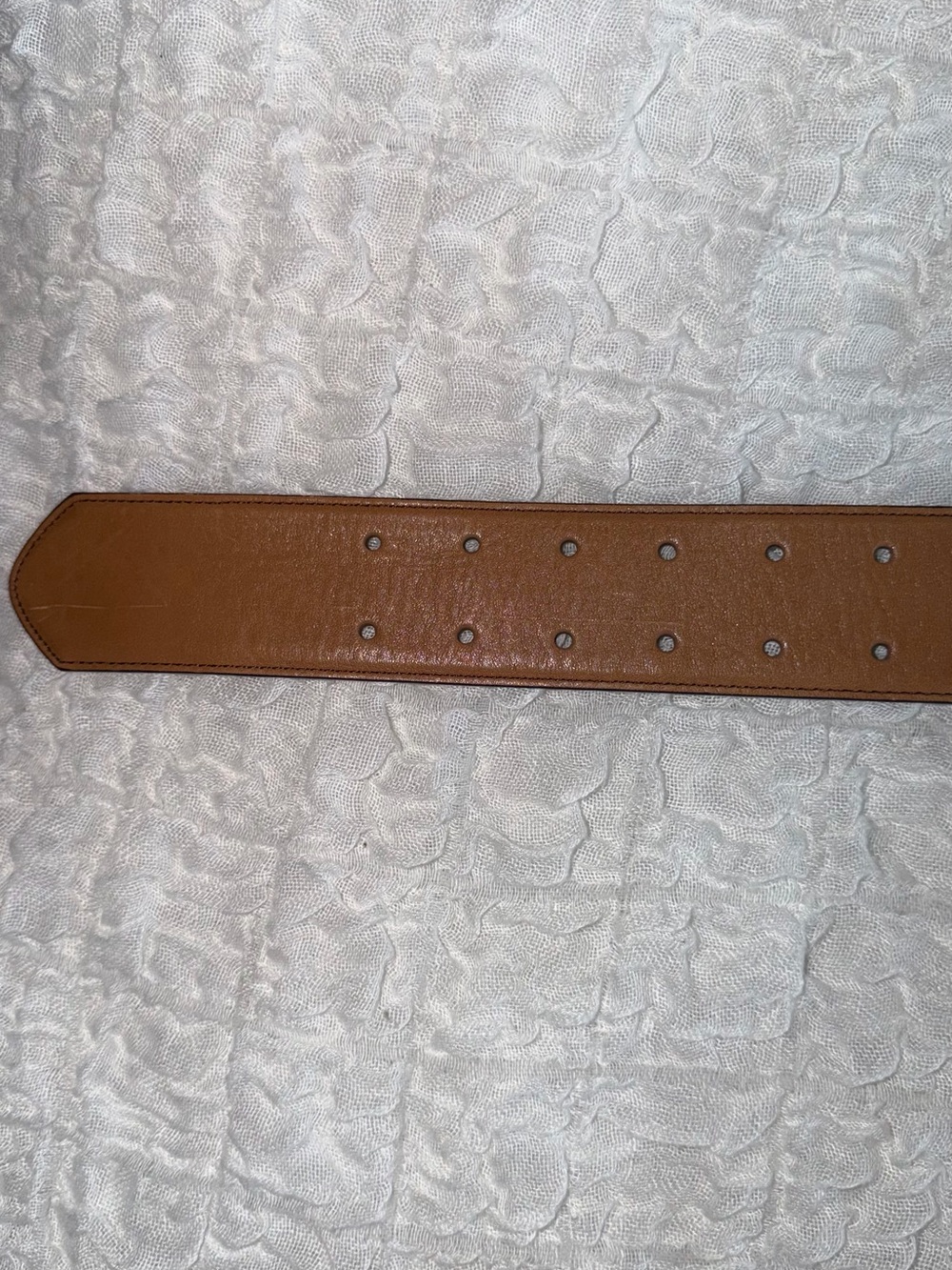 Ann Taylor 100% Leather Belt Gold Buckle with Navy and Cream Accents - Picture 11 of 11